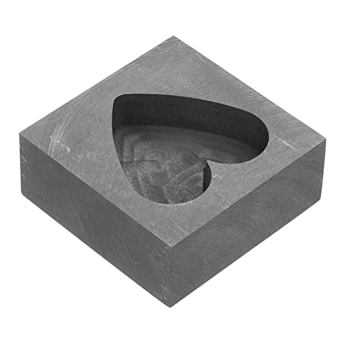 HEALSOPTHY Herzförmige Graphit Gießform für Gold Silber Kupfer und Hochtemperatur Schmelzwerkzeug mit Notwendigkeitsnut für Kleine Metalllegierungen und Schmuckherstellung von HEALSOPTHY