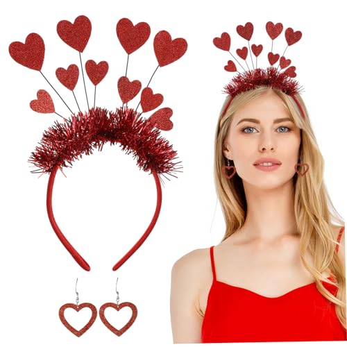 HEALSOPTHY Herzförmiges Stirnband und Ohrringe Valentinstag Amor Kostüm Accessoires Rotes Herz Haarreif Party Dekorationen Festliche Kopfbedeckung HEALSOPTHY Herzförmiges Stirnband und Ohrringe Valentinstag Amor Kostüm Accessoires Rotes Herz Haarreif Party Dekorationen Festliche Kopfbedeckung von HEALSOPTHY