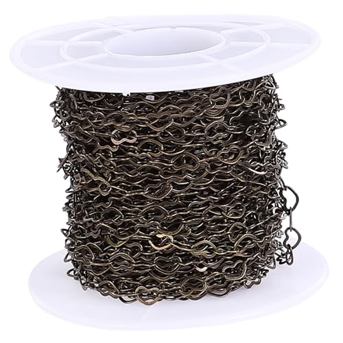 HEALSOPTHY Herzgliederkette Kupfer Diy Schmuckkette für Halsketten Armbänder Pulloverketten Kreative Bastelketten Zubehör Langlebig Rostfrei von HEALSOPTHY