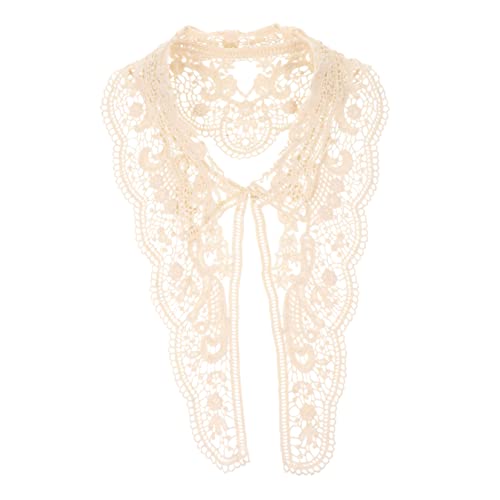 HEALSOPTHY Hollow Out Applique Spitzenkragen aus Baumwollfaden Bestickter DIY Retro Spitzenkragen Modischer Ausschnitt zum Aufnähen für Damenkleidung und Kreative Bekleidungsgestaltung von HEALSOPTHY