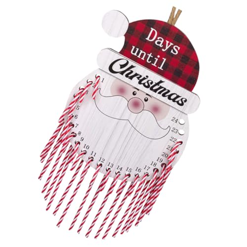 HEALSOPTHY Holz Weihnachtsmann Türanhänger Adventskalender Hängend Weihnachtsdeko Fensterdeko Wohnzimmer Wanddeko Festliche Weihnachtsdekoration Countdown Kalender für Zuhause von HEALSOPTHY