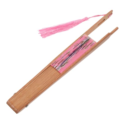 HEALSOPTHY Japanischer und Chinesischer Faltbarer Handfächer Rund mit Langem Griff Leichter Dekorativer Faltventilator für Hochzeit Tanz Bühnenauftritte und Wanddekoration Tragbar und von HEALSOPTHY