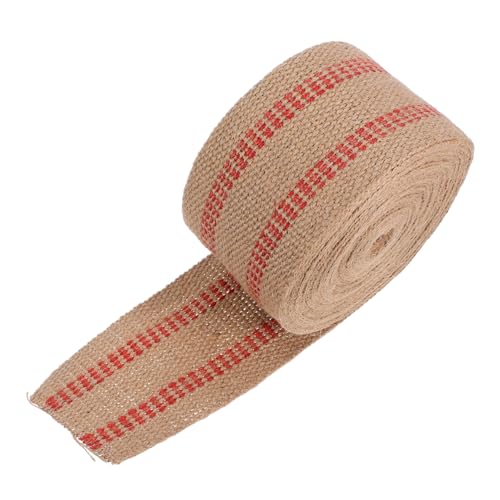 HEALSOPTHY Jute Gurtband mit Roten Streifen Breit Traditionell Gewebtes Vielseitiges Bastelband für Möbelreparatur DIY Projekte Verpackung und Gartendekoration HEALSOPTHY Jute Gurtband mit Roten Streifen Breit Traditionell Gewebtes Vielseitiges Bastelband für Möbelreparatur DIY Projekte Verpackung und Gartendekoration von HEALSOPTHY