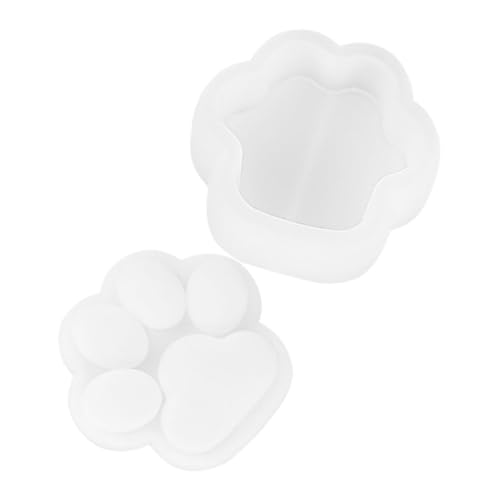 HEALSOPTHY Kasten Aufbewahrungsbox Silikonform Formen für Epoxidharz Formen für Katzenpfoten Kätzchen Silikonform Silikonpfotenform Katzen Silikonformen für Harz Epoxidform Kieselgel Weiß von HEALSOPTHY