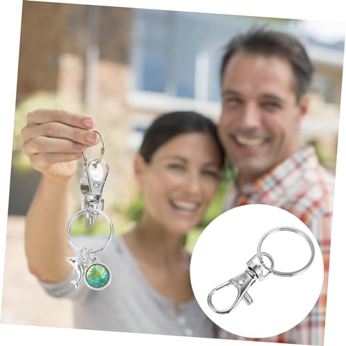 HEALSOPTHY Key Chain Clip Haken mit Schlüsselringen Drehbare Federclips aus Robustem Langlebig und Verschleißfest für Taschen Rucksäcke Schlüsselanhänger DIY Teilig Karabiner Ringe von HEALSOPTHY
