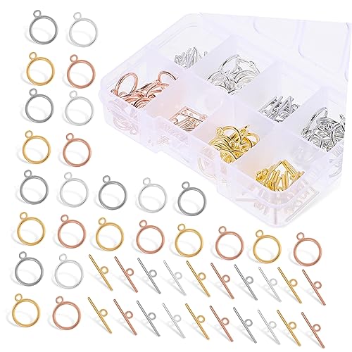 HEALSOPTHY Knebelverschlüsse mit Zubehör für DIY Schmuckherstellung Runde und T Steg Ringverschlüsse Langlebige für Armbänder und Vielseitig HEALSOPTHY Knebelverschlüsse mit Zubehör für DIY Schmuckherstellung Runde und T Steg Ringverschlüsse Langlebige für Armbänder und Vielseitig von HEALSOPTHY