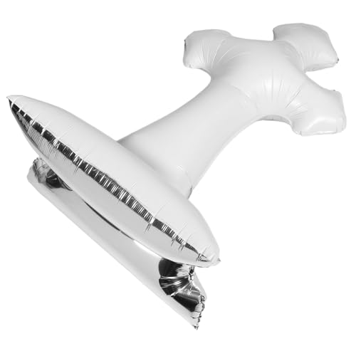 HEALSOPTHY Kreuzballon Babyparty Ballon Windelparty Deko Taufparty Deko Foliendekoration Christliche Dekoration religiöses Kreuzhandwerk Babywand Kreuztaufe Kreuz Taufe Aluminiumfolie Weiß von HEALSOPTHY