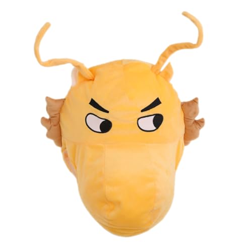 HEALSOPTHY Lustiger Drachen-kopfschmuck aus Weichem Pp-baumwollmaterial Bequemes und Strapazierfähiges Kostüm-party-hut für Halloween Karneval Bühnenauftritte und Foto-requisiten von HEALSOPTHY