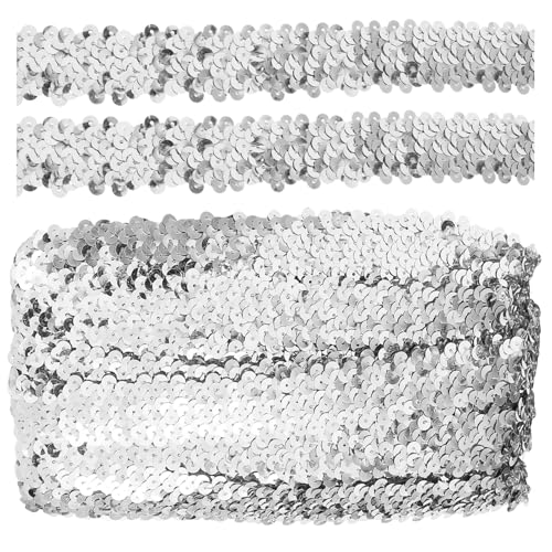 HEALSOPTHY Metallischer Paillettenbesatz Elastisch für Kleidung Dekoration DIY Kunsthandwerk Strapazierfähiger Besatz für Kleider Vorhänge Tischdecken Silberne Bordüre HEALSOPTHY Metallischer Paillettenbesatz Elastisch für Kleidung Dekoration DIY Kunsthandwerk Strapazierfähiger Besatz für Kleider Vorhänge Tischdecken Silberne Bordüre von HEALSOPTHY