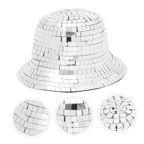 HEALSOPTHY Mirror Bucket Hat mit Verspiegelten Pailletten Leichter Kompakter Unisex Fischerhut für Party Festival und Western Cowgirl Look Modischer Disco Style Bequem und Vielseitig von HEALSOPTHY