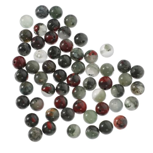HEALSOPTHY Natürliche Afrikanische Blutstein Perlen ca Runde Schmuck Perlen Spacer Beads für DIY Armbänder Halsketten Farbige Edelsteinperlen für Individuelle Schmuckherstellung von HEALSOPTHY
