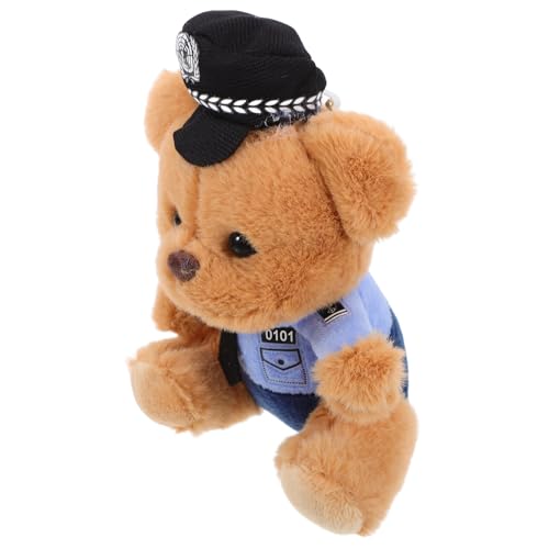 HEALSOPTHY Niedlicher Polizeibär Anhänger Aus Schlüsselanhänger Für Taschen Und Geldbörsen Ausgestopfte Bärenpuppe Charms Für Dekoration Perfektes von HEALSOPTHY