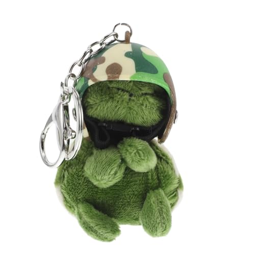 HEALSOPTHY Niedlicher Schlüsselanhänger Schildkröte mit Helm Plüsch Anhänger für Tasche Gefüllte Schildkrötenpuppe Handliche Dekoration für Schlüssel und Rucksack Leicht und Praktisch von HEALSOPTHY