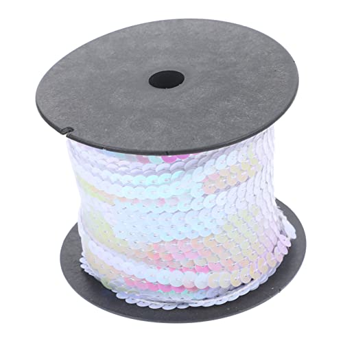 HEALSOPTHY PVC Paillettenband Yards DIY Basteln Glänzende Schmuckverzierung für Kleidung Taschen Nähen Zubehör Milchig Weiß von HEALSOPTHY