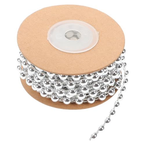 HEALSOPTHY Perlenketten Halbkreisform Silberfarbene Abs Perlenkette DIY Schmuckherstellung Flexible Perlenkette zum Auffädeln für Halsketten Armbänder Basteln Dekoration von HEALSOPTHY