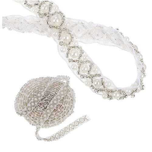 HEALSOPTHY Perlenverkleidung für Kleidung Nachahmungsperlen mit Yards Dekoratives Band für DIY Mode Elegantes Design für Kleider Vorhänge und Tischdecken von HEALSOPTHY