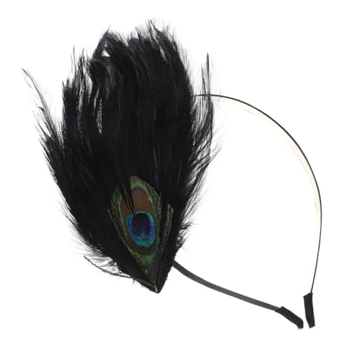 HEALSOPTHY Pfauenfeder Stirnband Damen Vintage Haarreif Cosplay Haarschmuck Party Dekoration für Festival und Kostüme von HEALSOPTHY
