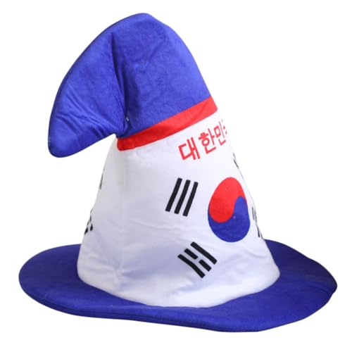 HEALSOPTHY Plüsch Kostümhut Südkorea Flagge Kopfputz Leichtes Party Accessoire Karneval Halloween Sport Event Foto Requisite für Erwachsene von HEALSOPTHY
