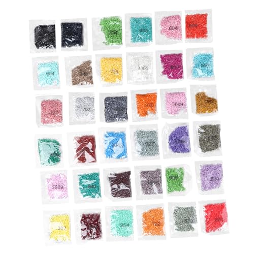 HEALSOPTHY Quadratische Harz Diamantperlen Farben Glänzende Flache Rückseite DIY Bohren Malerei Zubehör Vielseitiges Bastelmaterial für Präzise Strass Kunsthandwerk von HEALSOPTHY