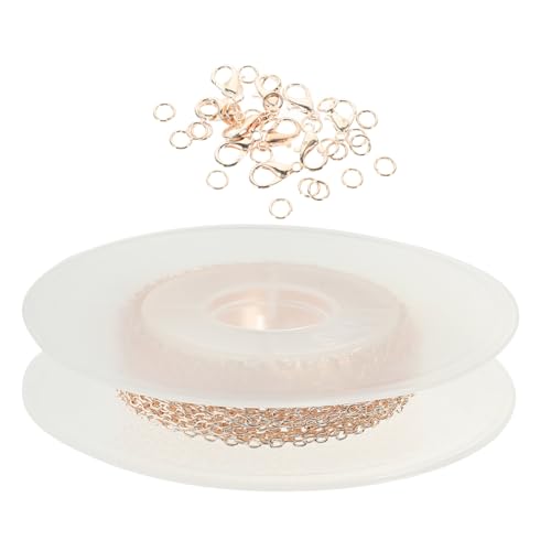 HEALSOPTHY Roségold Metallkette DIY Schmuckherstellung mit Karabinerverschlüssen und Sprungringen Langlebige Gliederkette für Armbänder Halsketten und Schmuckreparatur HEALSOPTHY Roségold Metallkette DIY Schmuckherstellung mit Karabinerverschlüssen und Sprungringen Langlebige Gliederkette für Armbänder Halsketten und Schmuckreparatur von HEALSOPTHY