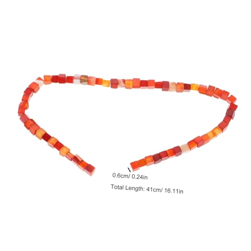 HEALSOPTHY Rote Edelstein Würfel Abstandshalter Perlen Steinperlen Spacer Für DIY Schmuckherstellung Lose Halbfertige Perlen Für Armband Halskette von HEALSOPTHY