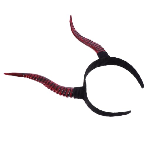 HEALSOPTHY Rotes Antilopenhorn Haarreif Halloween Kopfschmuck Kreatives Party Headwear Stirnband Für Kostüm Karneval Fotos Requisiten von HEALSOPTHY