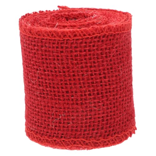 HEALSOPTHY Rotes Juteband Breit Lang Umweltfreundliches Dekoband für Weihnachten DIY Handwerk Geschenke Kränze Hochzeit Natürliche Rustikale Tischdeko Vielseitiges Sackleinenband von HEALSOPTHY