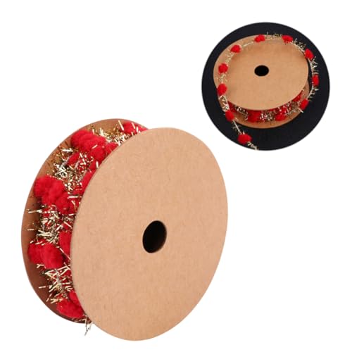 HEALSOPTHY Rotes Pom Poms Band mit Draht Kanten Flauschige Weihnachtsbaum Dekorationsband für DIY Geschenkverpackung Partydeko Blumensträuße und Bastelprojekte von HEALSOPTHY