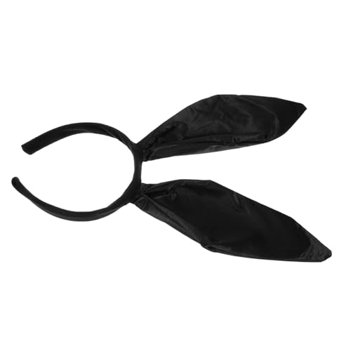 HEALSOPTHY Schwarzer Satin Bunny Ear Haarreif Leichtes Bequemes Party accessoire mit Glatter Oberfläche Geeignet für Cosplay Karneval Geburtstagsfeiern und Festliche Anlässe von HEALSOPTHY