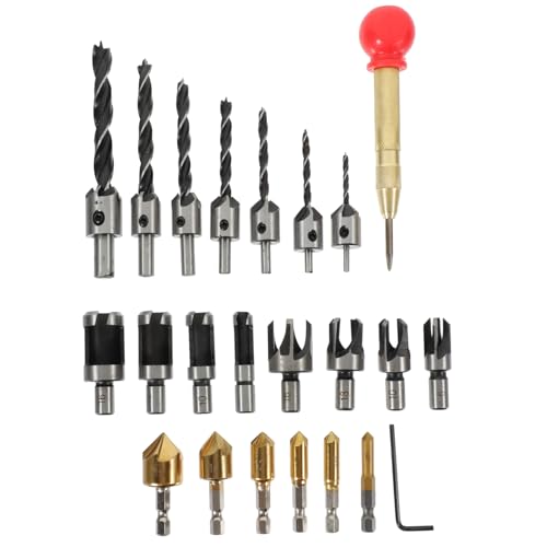 HEALSOPTHY Senkbohrer mit Titanbeschichtung Teiliges Holzbohrer und Senker für Präzises Bohren und Holzverarbeitung Vielseitiges Werkzeug für Heimwerker und Schreiner Professionelles DIY HEALSOPTHY Senkbohrer mit Titanbeschichtung Teiliges Holzbohrer und Senker für Präzises Bohren und Holzverarbeitung Vielseitiges Werkzeug für Heimwerker und Schreiner Professionelles DIY von HEALSOPTHY