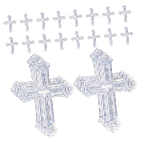 HEALSOPTHY Silber Kreuz Konfetti Tischstreuung Religionsparty Dekorationen für Taufe Kommunion Geburtstag Babyparty Festlichkeit von HEALSOPTHY