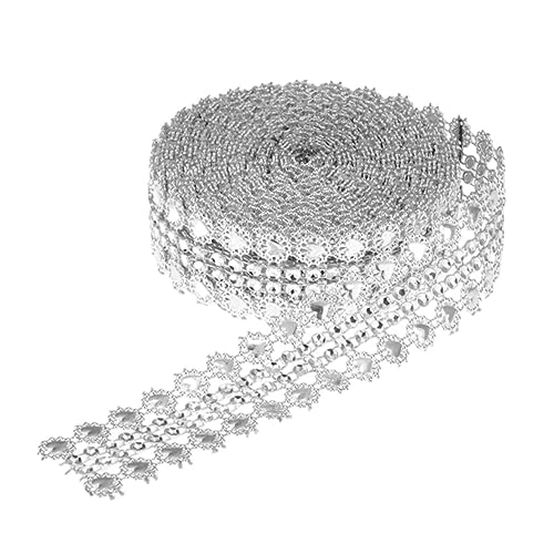 HEALSOPTHY Silbernes Herz strassband Diamant Bling Mesh Wrap Glitzernde DIY Dekoration für Hochzeit Geschenk Handwerk Umweltfreundliches Kunststoffnetz von HEALSOPTHY