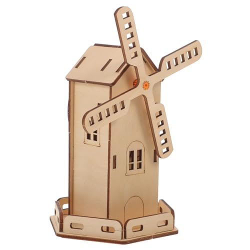 HEALSOPTHY Solar Holzbausatz Windmühle DIY Zusammenbau aus Holz für Kreative Experimente Umweltfreundliches Pädagogisches für Jungen und Mädchen Solarbetrieben Sicher und Langlebig von HEALSOPTHY