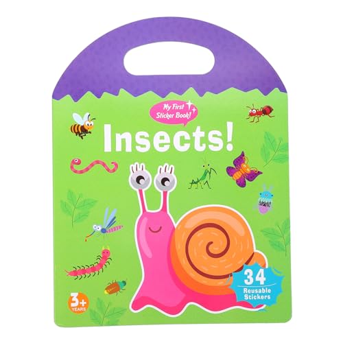 HEALSOPTHY Stickerbuch Für Junge Mädchen Pädagogisches Lernspielzeug Kreativen Kognition Lustiges Aufkleberbuch Für Vorschulkinder Mit Buntem Insektendesign von HEALSOPTHY