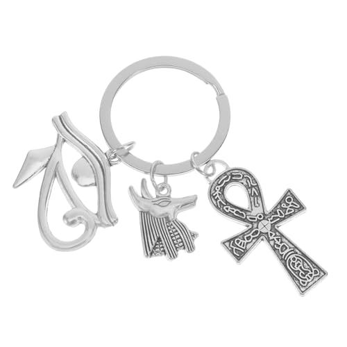 HEALSOPTHY Taschenanhänger Ägyptischer Schlüsselanhänger Inspirierender Schlüsselbund Partygeschenk Böser Schlüsselanhänger Ägyptische Ornamente Geldbörse Charme Zinklegierung Silver von HEALSOPTHY
