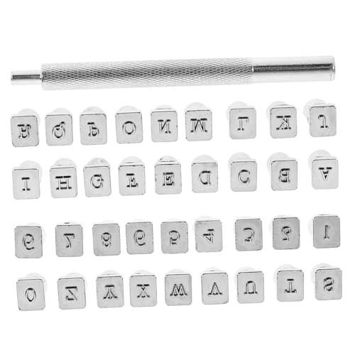 HEALSOPTHY Teiliges Buchstaben Prägewerkzeug aus Stahl Langlebig Präzise Lederstempel für DIY Lederhandwerk Geeignet für Schlüsselanhänger Gürtel Taschen Einfach zu Bedienen Kompakt und von HEALSOPTHY