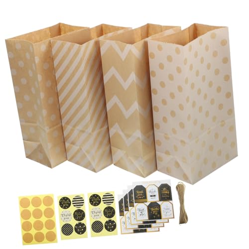 HEALSOPTHY Teiliges Kraftpapier Geschenkbeutel mit Aufklebern Kleine Stabile Papiertüten für Süßigkeiten Kekse Backwaren als Partydeko und Geschenkverpackung für Familie und Freunde von HEALSOPTHY