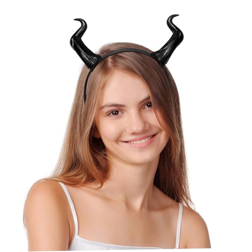 HEALSOPTHY Teufelshörner Stirnband Damen Leichtes Halloween Haarreif Dämon Hörner Kopfschmuck Für Karneval Party Ball Bühnenauftritt Zubehör von HEALSOPTHY