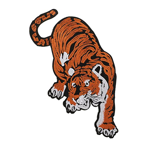 HEALSOPTHY Tier Tiger Stickerei Aufnäher für Kleidung Taschen Handwerk Applikation Patch für DIY Projekte Einfach zu Nähen Vielseitig Einsetzbar Verleiht Charme und Schönheit von HEALSOPTHY