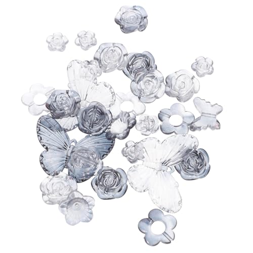 HEALSOPTHY Transparente Acryl Charms Schmetterling Blumen DIY Schmuck Zubehör für Armband Halskette Ohrring Basteln Farbverlauf Handgemacht von HEALSOPTHY