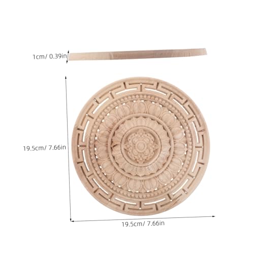 HEALSOPTHY Unlackierte Holzapplikation Rund Mandala Blume Geschnitzte Möbelverzierung für Schrank Kommode Kleiderschrank Wanddekoration Vielseitig Einsetzbar von HEALSOPTHY