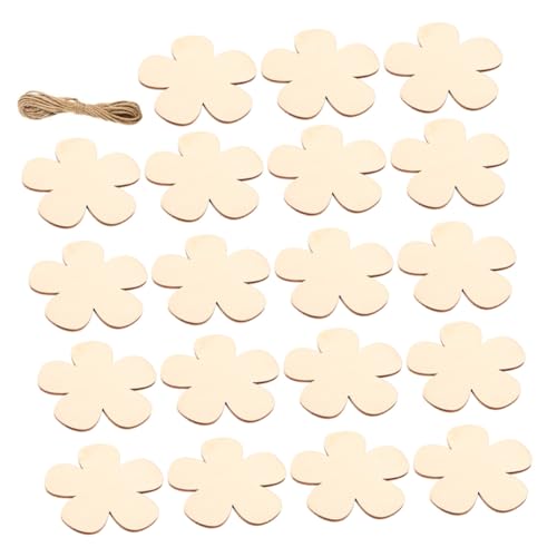 HEALSOPTHY Unvollendete Holzblumen zum Basteln Teiliges mit Schnur Stabile Holzscheiben DIY für Wandornamente Kinderfreundliche Holzplättchen mit Glatten Kanten für Kreative Dekoration von HEALSOPTHY