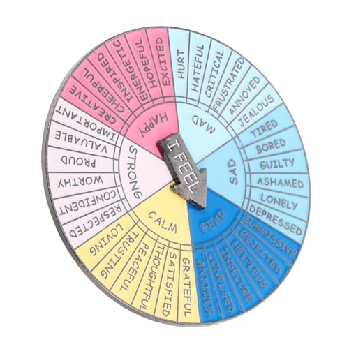 HEALSOPTHY Vintage Anstecknadel „Feeling Wheel“ – Brosche „Feeling Wheel“ – Motivationsbrosche „Social Emotion Wheel“ – Neuartige Brosche – Lustige Brosche Für Freunde – Anstecknadel „Social von HEALSOPTHY