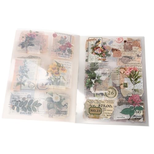 HEALSOPTHY Vintage Journaling Sticker Pet Aufkleber für Scrapbooking und Planer Kleine Selbstklebende Labels im Retro design Handliche Dekoration für Fotoalben Notizbücher und DIY Grußkarten von HEALSOPTHY