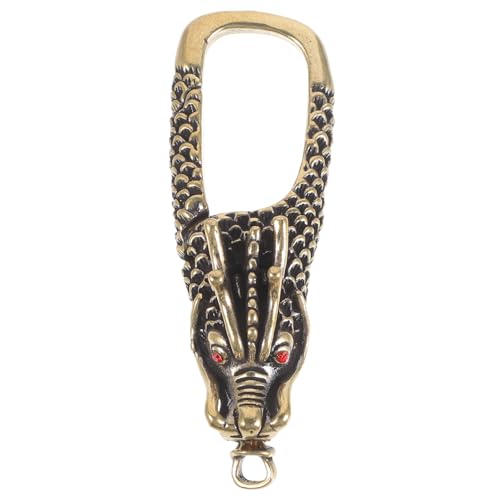 HEALSOPTHY Vintage Messing Schlüsselanhänger mit Drachkopf Design Multifunktionaler Schlüsselring mit Clip Haken und Flaschenöffner Robustes Schlüsselzubehör für Tasche Rucksack Gürtel von HEALSOPTHY