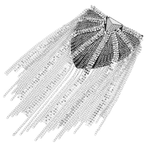 HEALSOPTHY Vintage Silberfarbene Schulterklappen mit Metallquasten und Strasssteinen Modische Damen Schulterepauletten Schmuck Zarte Verarbeitung für Anzug Uniform und Festliche Outfits HEALSOPTHY Vintage Silberfarbene Schulterklappen mit Metallquasten und Strasssteinen Modische Damen Schulterepauletten Schmuck Zarte Verarbeitung für Anzug Uniform und Festliche Outfits von HEALSOPTHY