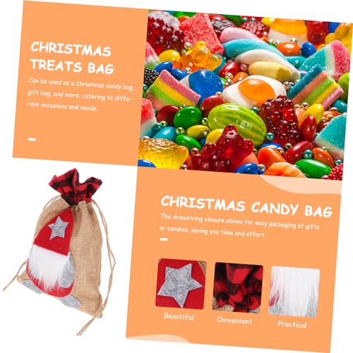 HEALSOPTHY Weihnachtliche Geschenktüten Kordelzug Wiederverwendbare Kleine Weihnachtsbeutel für Süßigkeiten und Geschenke Rote Party Supply Säckchen für Weihnachten von HEALSOPTHY