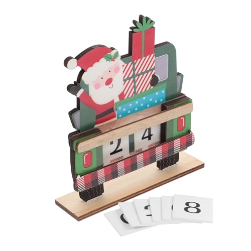 HEALSOPTHY Weihnachtliche Holzfigur Santa Truck mit Countdown Blöcken Adventskalender Weihnachtsdeko für Winterparty Festlicher Tischschmuck und Geschenkidee in Grün HEALSOPTHY Weihnachtliche Holzfigur Santa Truck mit Countdown Blöcken Adventskalender Weihnachtsdeko für Winterparty Festlicher Tischschmuck und Geschenkidee in Grün von HEALSOPTHY