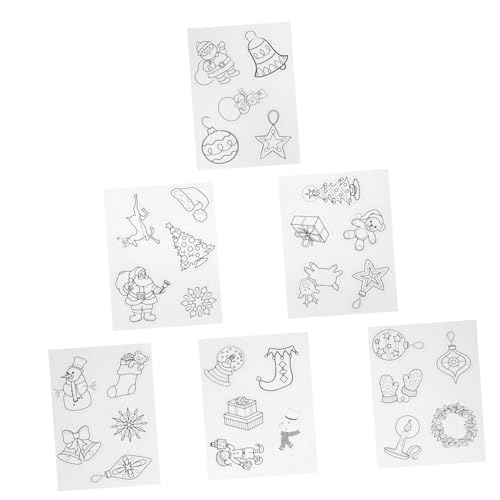 HEALSOPTHY Weihnachtliche Schrumpffolien Teiliges DIY Bastelset mit Cartoon Motiven Robust und Bruchfest für Kinderhandwerk und Schlüsselanhänger Fördert Kreativität und Geduld von HEALSOPTHY