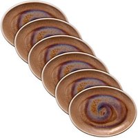 6 HEART & SOUL Servierplatten Perfect Match Oyster braun 25,0 x 19,0 cm von HEART & SOUL